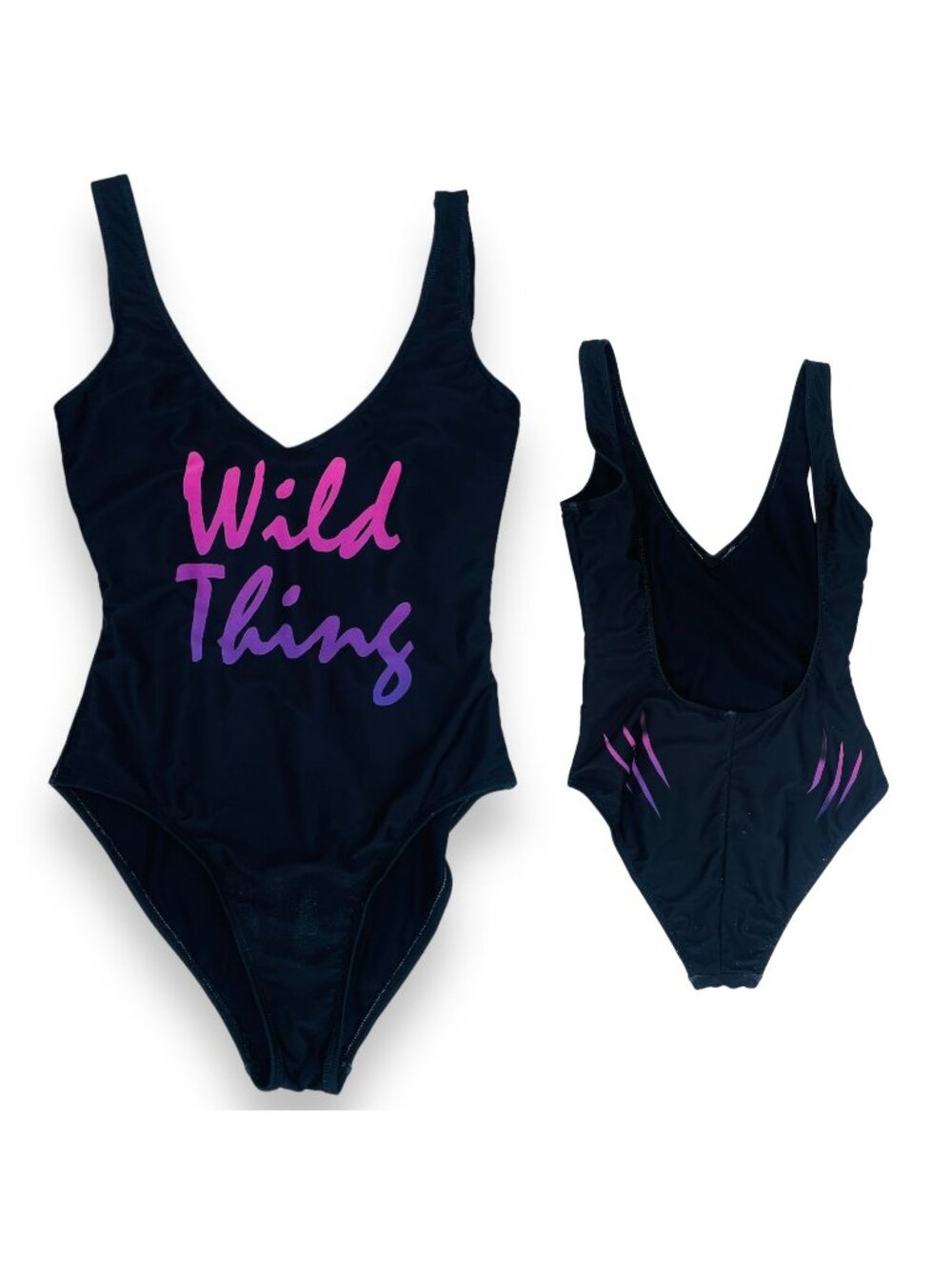 Wildfox Womens HTF Wild Thing Hi Cut Low Back 80s Style One Piece Swimsuit XS